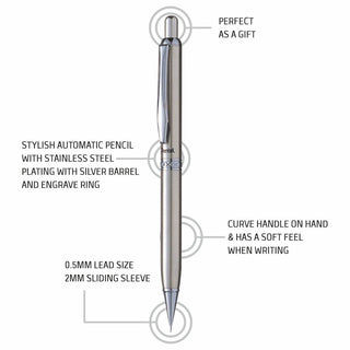 A810E-STERLING 0.5MM MEC.PENCIL SILVER BDY(WEB)
