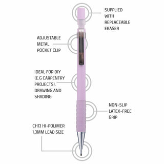 AM13-V AUTO PENCIL 1.3MM BLPURPLE BDY 1PC BOX(WEB)