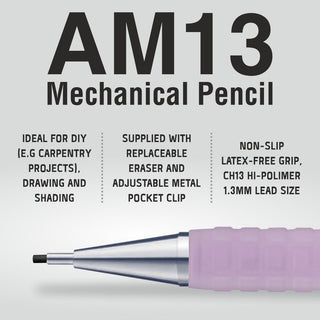 AM13-V AUTO PENCIL 1.3MM BLPURPLE BDY 1PC BOX(WEB)