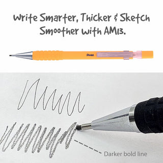 AM13-G AUTO PENCIL 1.3MM YELLOW BDY 1PC BOX (WEB)