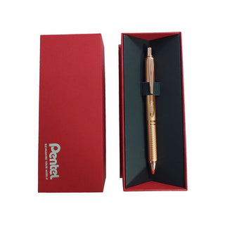 BL407 ENERGEL METAL-ROSE GOLD BODY BLUE INK