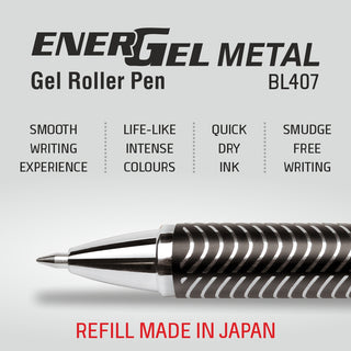 BL407 ENERGEL METAL RED BDY BLACK INK (WEB)