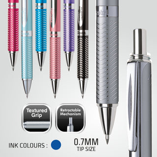 BL407 ENERGEL METAL -BLUE BODY BLUE INK (WEB)
