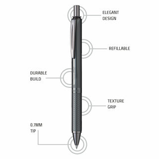 BL407 ENERGEL METAL-MET BLACK BODY BLUE INK