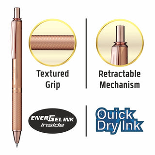 BL407 ENERGEL METAL-ROSE GOLD BODY BLACK INK (WEB)