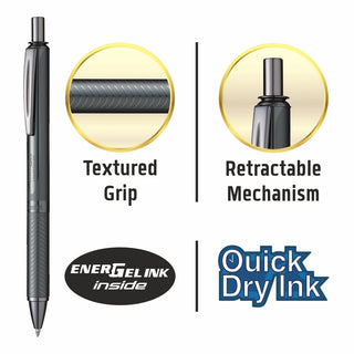 BL407 ENERGEL METAL-MET BLACK BODY BLUE INK