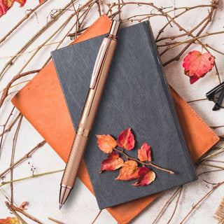 BL407 ENERGEL METAL-ROSE GOLD BODY BLACK INK (WEB)