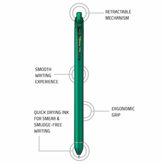 BL437R2 Energel Click 1PC Blister  Met.Green Bdy GreenINK (WEB)