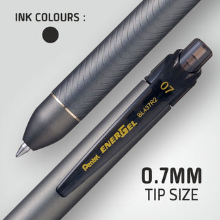 BL437R2 Energel Click 1PC Blister Met.Grey Bdy Black INK (WEB)