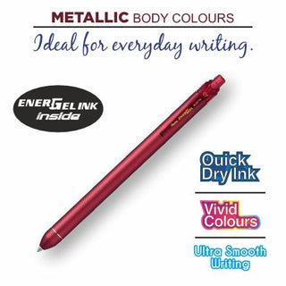 BL437R2 Energel Click 1PC Blister  Met.Red Bdy Red Ink (WEB)