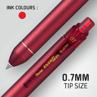 BL437R2 Energel Click 1PC Blister  Met.Red Bdy Red Ink (WEB)