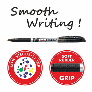SLIMGRIP  1.0 MM BALL PEN 10PC SET BLACK INK (WEB)