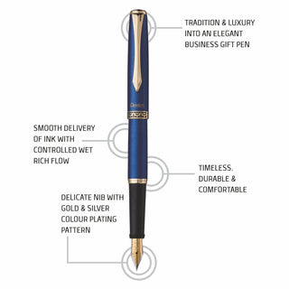 F700CM-STRLNG M.TIP FOUNTAIN PEN BLUE BDY BLUE INK(WEB)