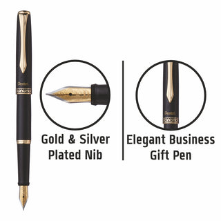 F700AM-A-STRLNG M.TIP FOUNTAIN PEN BLACK BDY BLACK INK(WEB)