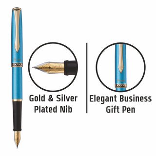 F700SM-STRLNG M.TIP FOUNTAIN PEN S.B BDY BLUE INK(WEB)