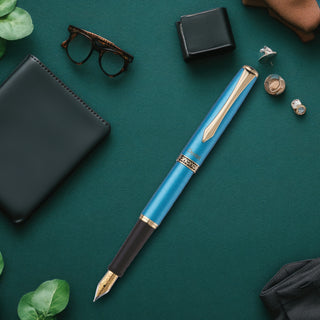 F700SM-STRLNG M.TIP FOUNTAIN PEN S.B BDY BLUE INK(WEB)