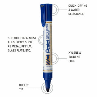 MW45 WB MARKER -10PC BOX BLUE(C)INK (WEB)