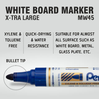 MW45 WB MARKER -10PC BOX BLUE(C)INK (WEB)