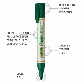 MW45 WB MARKER -10PC BOX GREEN(D)INK (WEB)