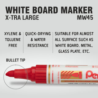 MW45 WB MARKER -10PC BOX RED(B)INK (WEB)