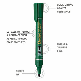 N450 PM MARKER -10PC BOX GREEN(D)INK (WEB)