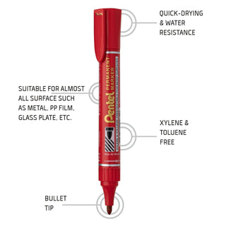 N450 PM MARKER -10PC BOX RED(B)INK (WEB)