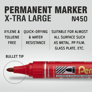 N450 PM MARKER -10PC BOX RED(B)INK (WEB)