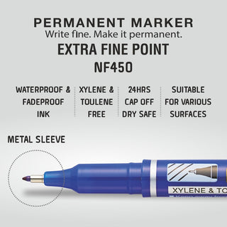 NF450-0.6 PM MARKER -10PC BOX BLUE(C)INK (WEB)
