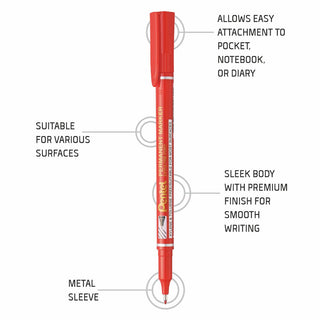 NF450-0.6 PM MARKER -10PC BOX RED(B)INK (WEB)