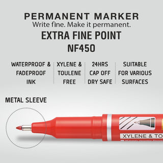 NF450-0.6 PM MARKER -10PC BOX RED(B)INK (WEB)