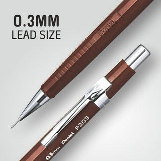 P203-E 0.3MM AUTO PENCIL BROWN BDY 1PC BOX(WEB)