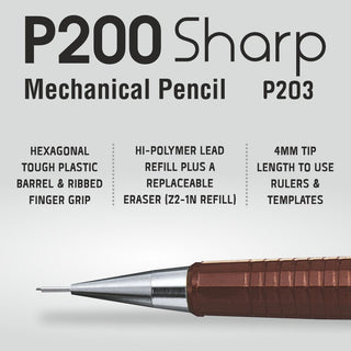 P203-E 0.3MM AUTO PENCIL BROWN BDY 1PC BOX(WEB)