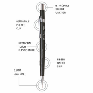 P205-A 0.5MM AUTO PENCIL BLACK BDY1PC BOX(WEB)