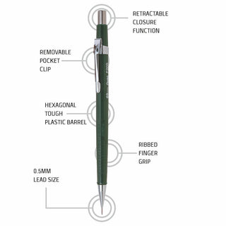 P205-D 0.5MM AUTO PENCIL GREEN BDY 1PC BOX(WEB)