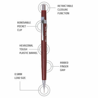 P205-B 0.5MM AUTO PENCIL RED BDY 1PC BOX(WEB)