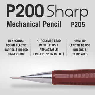 P205-B 0.5MM AUTO PENCIL RED BDY 1PC BOX(WEB)