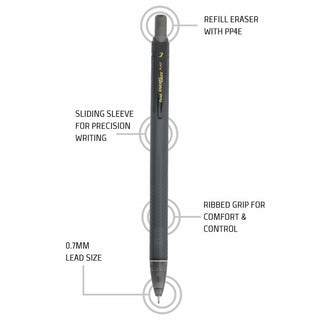 PL437 0.7MM PENCIL 1PC PCH BLACK BODY (WEB)