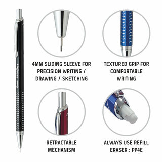 PL445 0.5MM M.PENCIL 1PC BOX BLACK BODY (WEB)