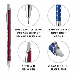 PL445 0.5MM M.PENCIL 1PC BOX RED BODY (WEB)