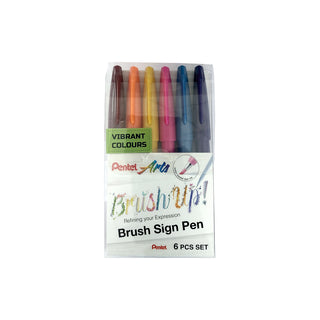 SES15C-BRUSH SIGN PEN -6PC SET(EFGPSV)(WEB)