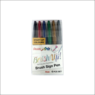 SES15C-BRUSH SIGN PEN -6PC SET(ABCDYN)(WEB)